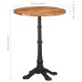 Solid acacia wood bistro table Ø60x76 cm by , Kitchen and dining tables - Ref: Foro24-321088, Price: 176,82 €, Discount: %