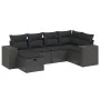 6-piece garden sofa set with black synthetic rattan cushions by , Garden sets - Ref: Foro24-3264411, Price: 445,36 €, Discoun...