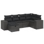 6-teiliges Gartensofa-Set und Kissen aus schwarzem Kunststoff-Rattan. von , Gartensets - Ref: Foro24-3264411, Preis: 428,56 €...