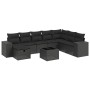 8-teiliges Gartensofa-Set und Kissen aus schwarzem Kunststoff-Rattan. von , Gartensets - Ref: Foro24-3264521, Preis: 599,51 €...