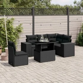 6-piece garden sofa set with black synthetic rattan cushions by , Garden sets - Ref: Foro24-3269165, Price: 494,79 €, Discoun...