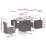 6-piece garden sofa set with black synthetic rattan cushions by , Garden sets - Ref: Foro24-3269165, Price: 495,05 €, Discoun...