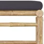 Gartenhocker aus Bambus mit dunkelgrauem Kissen von vidaXL, Modulare Sofas für den Außenbereich - Ref: Foro24-313155, Preis: ...