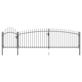Gartentor mit Lanzenzaunspitze 5x1,75 m schwarz von , Gartentore - Ref: Foro24-146323, Preis: 330,89 €, Rabatt: %