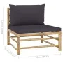 Garden furniture set 2 pieces bamboo and dark gray cushions by vidaXL, Modular outdoor sofas - Ref: Foro24-313151, Price: 235...