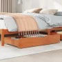 Underbed drawers with wheels, 2 units, solid pine wood, brown. by , Home storage drawers - Ref: Foro24-850922, Price: 83,54 €...