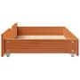 Underbed drawers with wheels, 2 units, solid pine wood, brown. by , Home storage drawers - Ref: Foro24-850922, Price: 83,54 €...