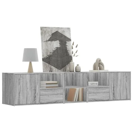 Corner furniture made of gray Sonoma engineered wood, 200x40x45 cm by , Closets and storage - Ref: Foro24-3307833, Price: 127...