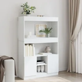 Tall white engineered wood sideboard 92x33x140 cm by , Bookcases and shelves - Ref: Foro24-3309609, Price: 95,09 €, Discount: %
