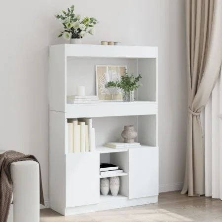 Hoher Schrank aus weißem Ingenieurholz 92x33x140 cm von , Bücherregale und Regale - Ref: Foro24-3309609, Preis: 94,94 €, Raba...