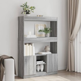 Tall Sonoma gray engineered wood sideboard 92x33x140 cm by , Bookcases and shelves - Ref: Foro24-3309614, Price: 95,26 €, Dis...
