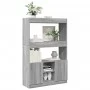 Tall Sonoma gray engineered wood sideboard 92x33x140 cm by , Bookcases and shelves - Ref: Foro24-3309614, Price: 94,14 €, Dis...