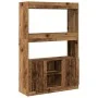 Tall wooden sideboard with aged engineered wood, 92x33x140 cm. by , Bookcases and shelves - Ref: Foro24-3309616, Price: 91,54...