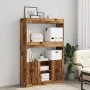 Tall wooden sideboard with aged engineered wood, 92x33x140 cm. by , Bookcases and shelves - Ref: Foro24-3309616, Price: 91,54...