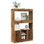 Tall wooden sideboard with aged engineered wood, 92x33x140 cm. by , Bookcases and shelves - Ref: Foro24-3309616, Price: 91,54...