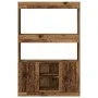 Tall wooden sideboard with aged engineered wood, 92x33x140 cm. by , Bookcases and shelves - Ref: Foro24-3309616, Price: 91,54...