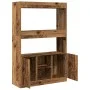 Tall wooden sideboard with aged engineered wood, 92x33x140 cm. by , Bookcases and shelves - Ref: Foro24-3309616, Price: 91,54...