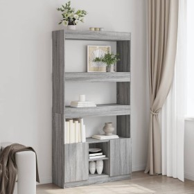Tall Sonoma Gray Engineered Wood Sideboard 92x33x180 cm by , Bookcases and shelves - Ref: Foro24-3309623, Price: 116,14 €, Di...