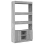 Aparador alto madera de ingeniería gris Sonoma 92x33x180 cm de , Librerías y estanterías - Ref: Foro24-3309623, Precio: 114,8...