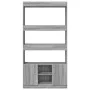 Aparador alto madera de ingeniería gris Sonoma 92x33x180 cm de , Librerías y estanterías - Ref: Foro24-3309623, Precio: 114,8...