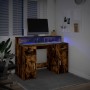 Escritorio con LED madera ingeniería roble ahumado 120x55x91 cm de , Escritorios - Ref: Foro24-3309415, Precio: 170,82 €, Des...