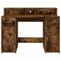 Escritorio con LED madera ingeniería roble ahumado 120x55x91 cm de , Escritorios - Ref: Foro24-3309415, Precio: 167,92 €, Des...