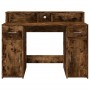 Escritorio con LED madera ingeniería roble ahumado 120x55x91 cm de , Escritorios - Ref: Foro24-3309415, Precio: 170,82 €, Des...