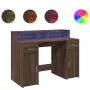 Schreibtisch mit LED-Beleuchtung, aus braunem Eichenholz, 120x55x91 cm. von , Schreibtische - Ref: Foro24-3309417, Preis: 177...