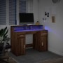 Schreibtisch mit LED-Beleuchtung, aus braunem Eichenholz, 120x55x91 cm. von , Schreibtische - Ref: Foro24-3309417, Preis: 180...