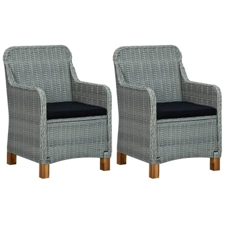 Garden chairs with cushions 2 pcs light gray synthetic rattan by vidaXL, Garden chairs - Ref: Foro24-313317, Price: 225,33 €,...