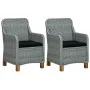 Garden chairs with cushions 2 pcs light gray synthetic rattan by vidaXL, Garden chairs - Ref: Foro24-313317, Price: 225,33 €,...