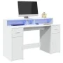 Schreibtisch mit LED-Licht, Holzwerkstoff, weiß, 140x55x91 cm. von , Schreibtische - Ref: Foro24-3309420, Preis: 207,85 €, Ra...