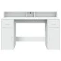 Escritorio con luz LED madera ingeniería blanco 140x55x91 cm de , Escritorios - Ref: Foro24-3309420, Precio: 210,60 €, Descue...