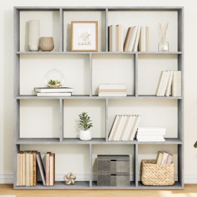 Engineered wood gray concrete shelf 132x29x141.5 cm by , Bookcases and shelves - Ref: Foro24-3310310, Price: 106,69 €, Discou...