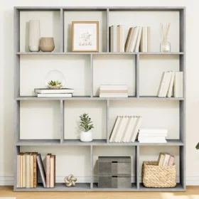 Engineered wood gray concrete shelf 132x29x141.5 cm by , Bookcases and shelves - Ref: Foro24-3310310, Price: 105,29 €, Discou...