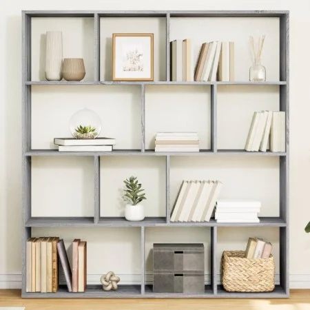Engineered wood bookshelf in Sonoma gray, 132x29x141.5 cm by , Bookcases and shelves - Ref: Foro24-3310312, Price: 106,83 €, ...