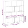 Regal aus Sonoma-Engineering-Holz in Grau, 132x29x141,5 cm. von , Bücherregale und Regale - Ref: Foro24-3310312, Preis: 108,2...