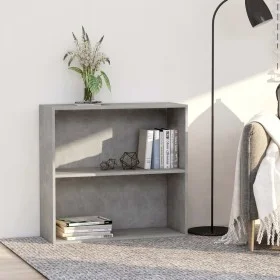 2-level gray concrete plywood bookshelf 80x30x76.5cm by , Bookcases and shelves - Ref: Foro24-801003, Price: 45,90 €, Discoun...