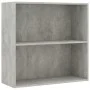 2-level gray concrete plywood bookshelf 80x30x76.5cm by , Bookcases and shelves - Ref: Foro24-801003, Price: 45,90 €, Discoun...