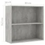 2-level gray concrete plywood bookshelf 80x30x76.5cm by , Bookcases and shelves - Ref: Foro24-801003, Price: 45,90 €, Discoun...