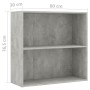 Estantería 2 niveles contrachapada gris hormigón 80x30x76,5cm de , Librerías y estanterías - Ref: Foro24-801003, Precio: 46,5...