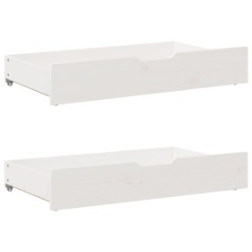 Cajones debajo cama con ruedas 2 uds madera maciza pino blanco by , Home storage drawers - Ref: Foro24-850921, Price: 92,24 €...