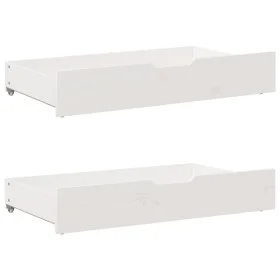 Cajones debajo cama con ruedas 2 uds madera maciza pino blanco by , Home storage drawers - Ref: Foro24-850921, Price: 90,65 €...