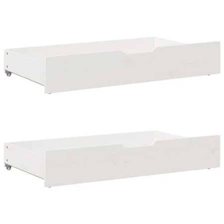 Cajones debajo cama con ruedas 2 uds madera maciza pino blanco de , Cajones de almacenaje doméstico - Ref: Foro24-850921, Pre...