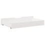 Zwei massive Kiefernholzschubladen mit Rollen unter dem Bett. von , Aufbewahrungsschubladen für zu Hause - Ref: Foro24-850921...