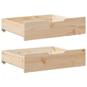 Cajones debajo de cama con ruedas 2 uds madera maciza de pino by , Home storage drawers - Ref: Foro24-850935, Price: 58,81 €,...