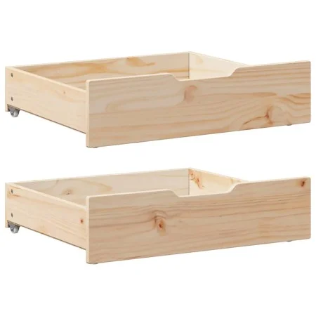 Cajones debajo de cama con ruedas 2 uds madera maciza de pino by , Home storage drawers - Ref: Foro24-850935, Price: 58,81 €,...
