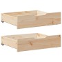 Cajones debajo de cama con ruedas 2 uds madera maciza de pino von , Aufbewahrungsschubladen für zu Hause - Ref: Foro24-850935...