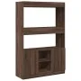 Aparador alto madera de ingeniería roble marrón 92x33x140 cm de , Librerías y estanterías - Ref: Foro24-3309615, Precio: 94,1...