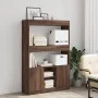 Aparador alto madera de ingeniería roble marrón 92x33x140 cm de , Librerías y estanterías - Ref: Foro24-3309615, Precio: 94,1...